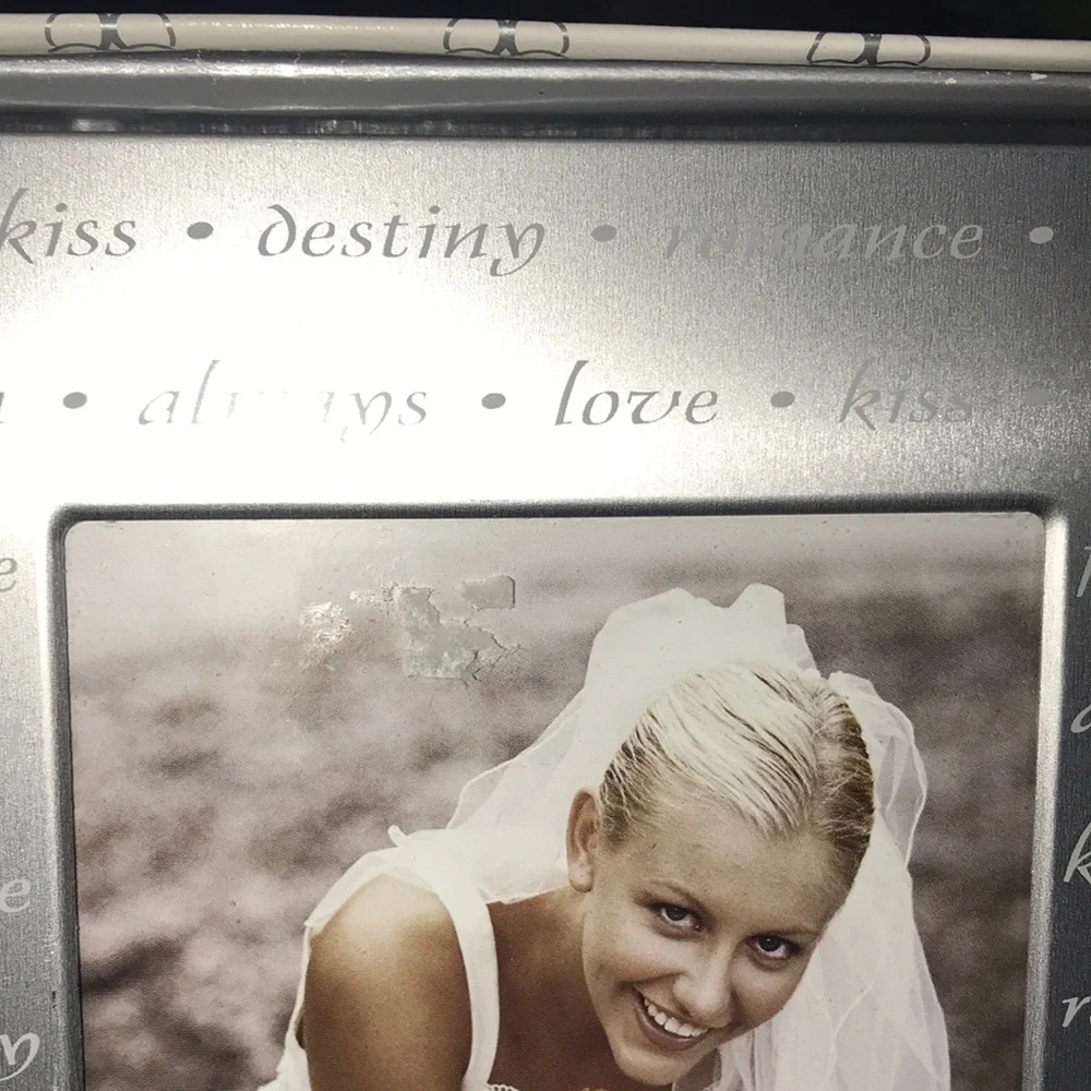 NIB Wedding Photo Frame with Gold Heart Accent
